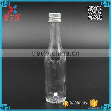 long neck mini fancy cute glass juice and beverage bottle