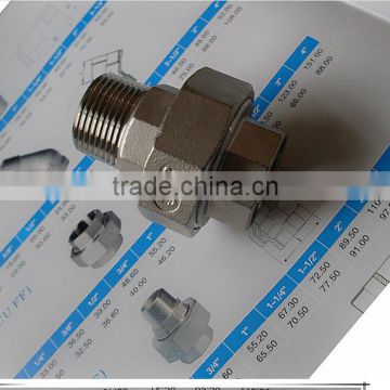 ISO4144 Fittings Inox 316 ENLACE 3 PIEZAS M-H NPT 1/8"-4"