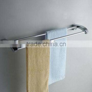 Wall mounted unique designed Chromed Polished Double Towel Bars Bathroom Hardware towel racks