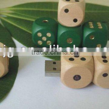 Promotional Wooden Dice Shape USB Flash Drive