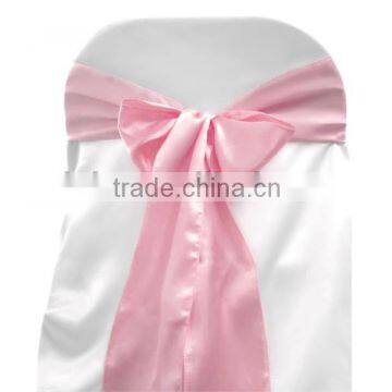 Pink Satin Chair Sash, Chair Ties, Wraps for Wedding Banquet Hotel