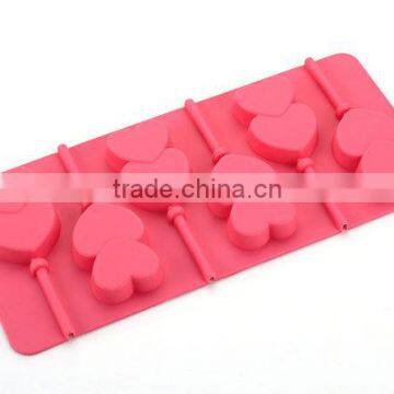 2014 new style 100% food grade great quality double hearts shaped silicone chocolate mold