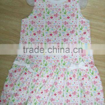 girl dress baby clothes wholesale little fish printed baby girl dress prices