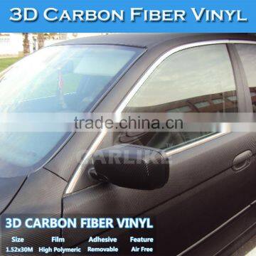 CARLIKE Top Quality Air Free 3M Black 3D Carbon Fiber Vinyl Car Wrap Foil