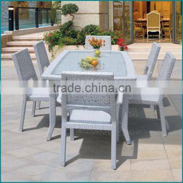 White rattan chair metal legs garden outdoor furniture JJ-090TC