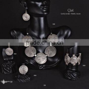 Ring Earring Bracelet Necklace Authentic Turkish Ottoman Jewelery Set photo-2