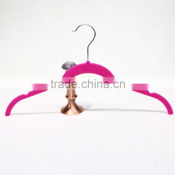 Non-slip purple velvet hanger /plastic clothes hanger covered velvet