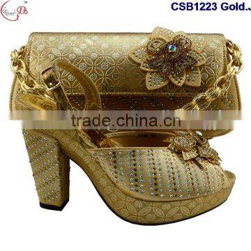 CSB1223 Chowleedee fasion latest fashion woman italy style high heel sandal shoes with matching bag