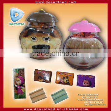 Masha & The Bear love is gum with tattoo sticker in cartoon jar