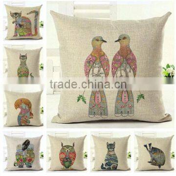 Stocklot Modern Fashion Watercolor World Colorful Burlap Pillow Cases Cushion Covers