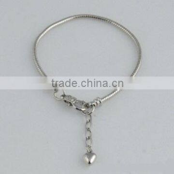 2016 DIY Lobster Clasps Bracelet Chain 005 heart dangle suit for big hole beads and charms--OEM is welcome