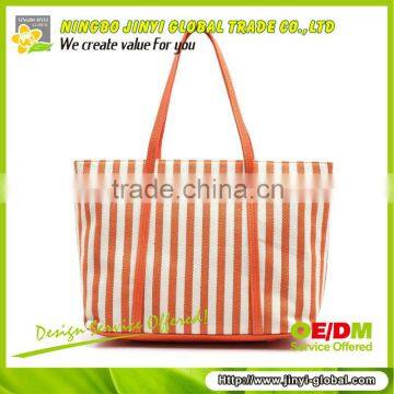 stripe printed canvas shoulder bag fashion canvas tote bags