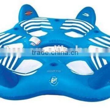 large PVC inflatable 6 seats water floating island