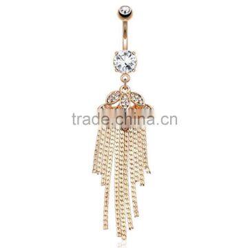 Luxury Belly button Piercing Gold Plated Piercing