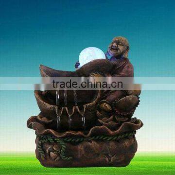 Brown Buddha Fountain/buddha Ornament/resin Ornament