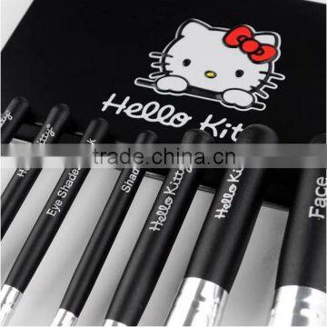 Mini 7pcs Tin Box Black Kitty Make up Bucket Brushes Makeup Sets photo-5