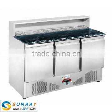 Commercial foldable working table mini chiller for pizza bar