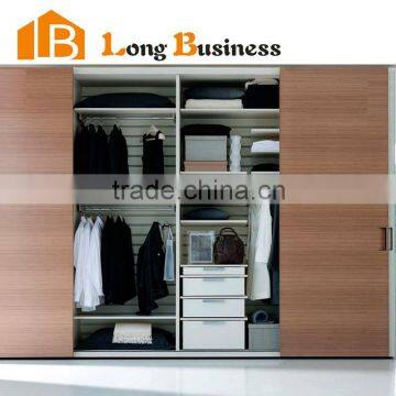 LB-JX3002 Wood veneer modern bedroom wardrobe with sliding doors