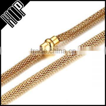 Fashion top sale stainless steel gold mesh chain with magnetic clasp