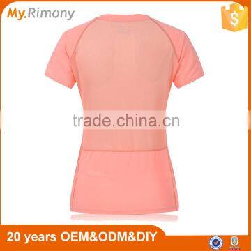 Factory Wholesale Bamboo Fiber Running Fitness Sports Dry Fit Breathable Lady Short Sleeve T Shirt photo-2