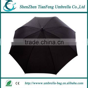 Fashion Shaped Black Straight Umbrella With Black Plastic Crook Handle for Promotion photo-2