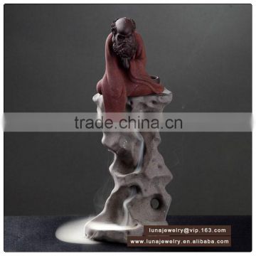 ceramic Fengshui Human Mascot infrared burner ,ceramic incense burner