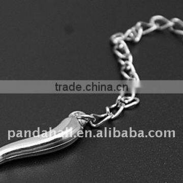 Brass End Chains, with CCB Acrylic Pendant, Nickel Color, Brass Side Twist Chains: 3.4x1.4mm(FIND-JF00039)