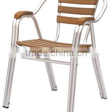 New Simple Design Aluminum Wood Table and Plastic Wood Chair for Sale