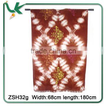 Lady's Long Square Polyester Fashion Scarf