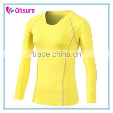 slim fit womens long sleeve yoga shirt gym t shirt running wear dry fit compression shirt