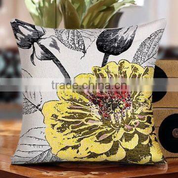 2015 new design vivid flower pattern jacquard handmade embroidery cushion cover