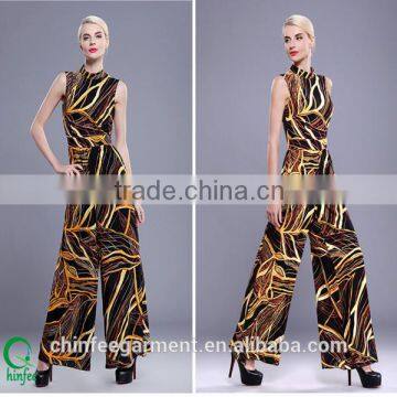 Women Wide Leg Jumpsuits Long New Printing Playsuit