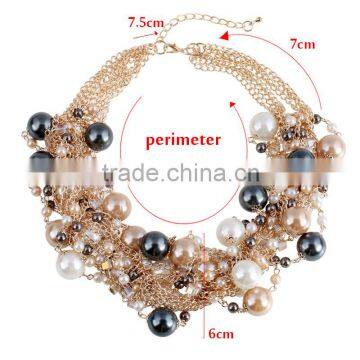 Europe New Ladies' Fashion Exaggerated Beaded Necklace to Restore Ancient Ways Costly Pearl Clavicle Short Chain photo-2