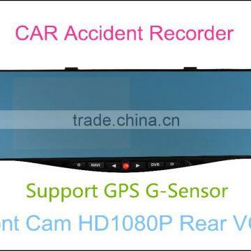 HD1080P 3 In 1 DVR Rearview Mirror GPS Dual Car Camera Recorder