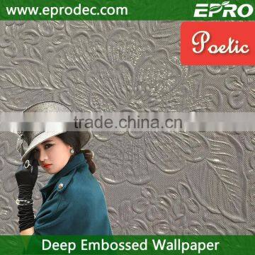 beautiful vinyl Damask Mould-Proof wallpaper decoration from china wallpaper factory