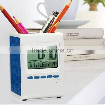 2014 year new penholder with clock thermometer and calendar