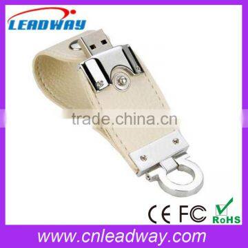 Best Promo Gifts 2016 Leather USB Flash Drives with Free Embossed Logo