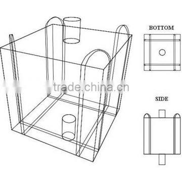 two ton jumbo bag fibc with liner and filling spouts