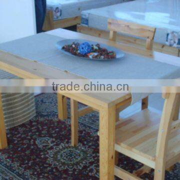 Hot sale solid pine wood dining room furniqure set