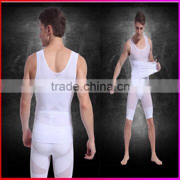 Breathable body slimming Men sports body shaper with pants sets