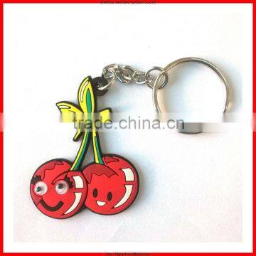 eco-friendly pve keychain with metal ring,red religious keychain free sample