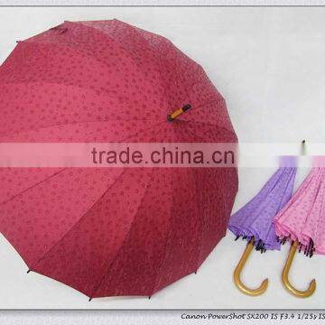Assorted Colors Straight Umbrella With Crook Handle photo-2