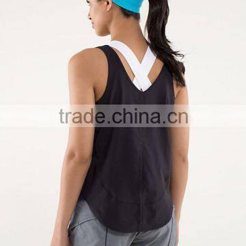Custom Plain 95% Cotton 5% Spandex Black and White Tank Top Women