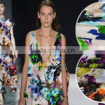 Silk Linen Custom Printed Fabric for Garment photo-3