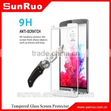 Black full cover tempered glass screen protector for lg g3, for lg g3 color scree protector