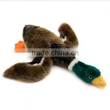 stuffed squeaky duck dog toy with crinkly sounds