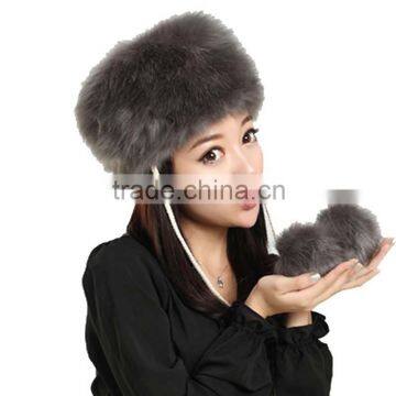 Sya 2015 New arrive women faux fur winter hats with pom poms