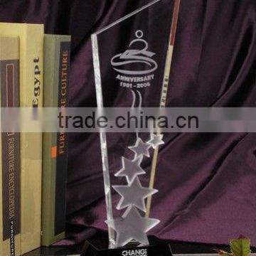 Crystal Blank Trophy With Star Logo