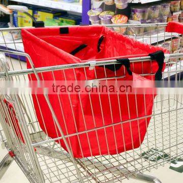 Folding reusable supermarket shopping cart bag/Easy carry supermarket shopping cart bag/Portable Reusable Shopping Cart Bag