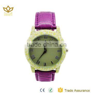 High quality purple genuine purple water resistant multi function alloy watchcase quartz brand watch 7030